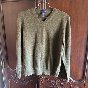 Club Room by Charter Club Olive Green Wool V Neck Sweater size Large